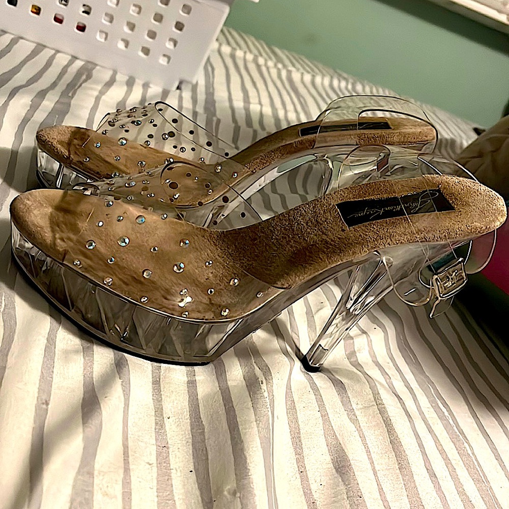 Size 7.5 clear Heels